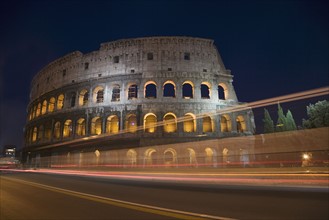 The Colosseum at night, Italy.