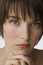 Close up of woman’s face.