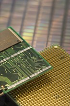 Close up of computer chips.