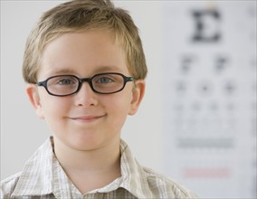 Boy wearing eyeglasses.