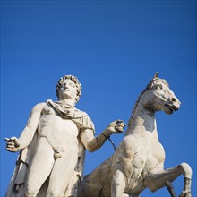 Low angle view of statue of Pollux, Piazza del Campidoglio, Italy.