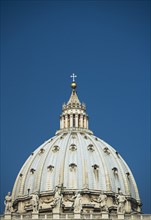 Close up of dome of St. Peter’s Basilica, Vatican City, Italy.