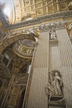Interior view of St. Peter’s Basilica, Vatican City, Italy.