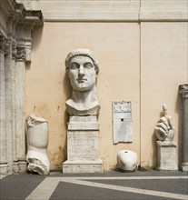 Parts of the Constantine statue, Capitoline Museum, Italy.