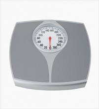 Close up of bathroom scale.