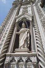 Statue on the Duomo Santa Maria Del Fiore, Florence, Italy.