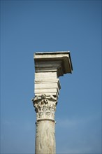 Low angle view of Corinthian column, Roman Forum, Italy.