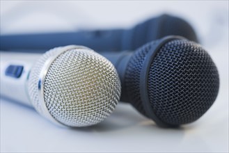 Close up of microphones.