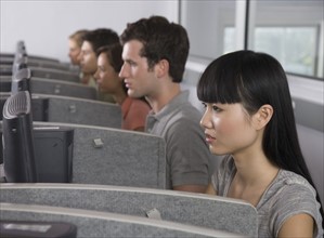 College students in computer lab.