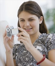 Girl looking at video camera.