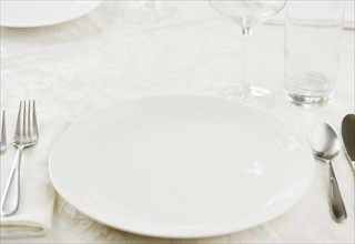 Closeup of a table setting. Date : 2006