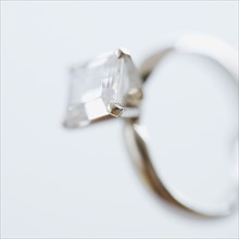 Close up of diamond engagement ring. Date : 2006