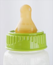 Close up of baby bottle. Date : 2007