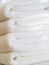 Close up of folded towels. Date : 2006