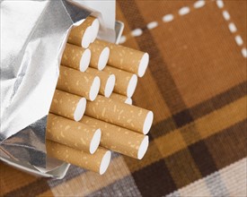Closeup of a pack of cigarettes. Date : 2006