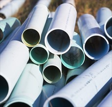 Stack of PVC piping. Date : 2007