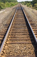 Railroad track in rural area. Date : 2007