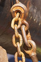 Close up of industrial chain and hook. Date : 2007