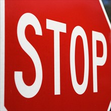 Close up of Stop sign. Date : 2007