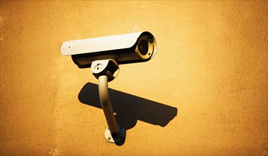 Surveillance camera on wall. Date : 2007