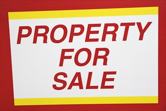 Close up of Property For Sale sign. Date : 2007