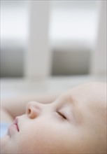 Close up of sleeping baby. Date : 2007