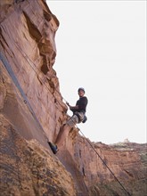 Man rock climbing. Date : 2007