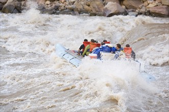 People white water rafting, Colorado River, Moab, Utah, United States. Date : 2007