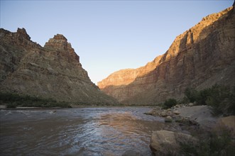 River running through canyon, Colorado River, Moab, Utah, United States. Date : 2007