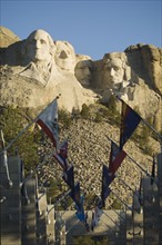 Rows of flags at Mount Rushmore. Date : 2007
