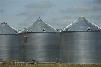 Row of grain storage silos. Date : 2007