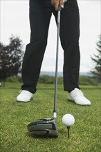 Close up of man playing golf. Date : 2007