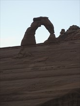 View through rock formation to blue sky. Date : 2007