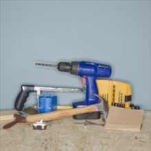 Assorted home improvement tools.