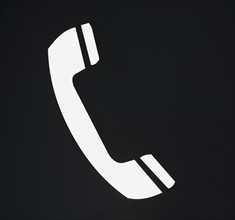 Close up of telephone icon. Date : 2008