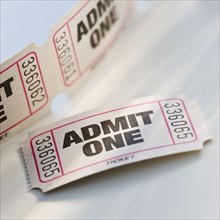 Close up of tickets.