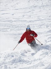 Man skiing downhill. Date : 2008