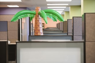 Inflatable palm tree in office. Date : 2008