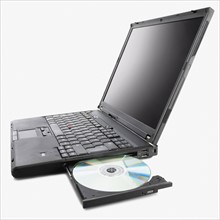 Laptop with cd rom drive open. Date : 2008