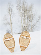 Snow shoes stuck in snow. Date : 2008