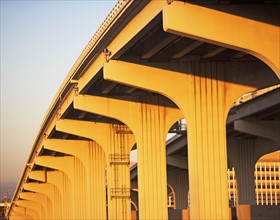 Low angle view of elevated highway. Date : 2008