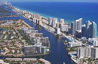Aerial view of Fort Lauderdale, Florida, United States. Date : 2008