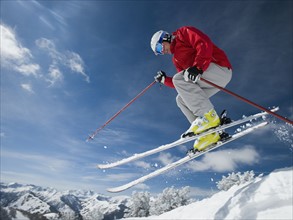 Man in air on skis. Date : 2008