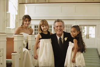 Bride and family in church. Date : 2008