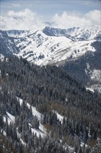Snow covered mountains, Wasatch Mountains, Utah, United States. Date : 2008