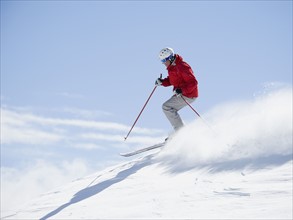 Man skiing downhill. Date : 2008
