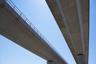 Low angle view of elevated roadway. Date : 2008