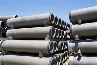 Rows of industrial sewer pipes. Date : 2008