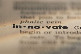 Close up of innovate definition. Date : 2008