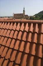 Tiled rooftop.